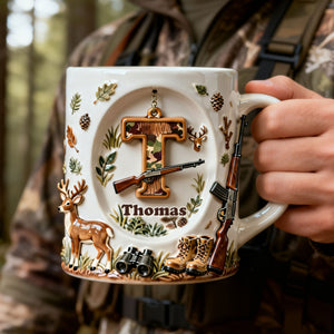 Rustic Hunting Initial Letter Coffee Mug - Personalized Gifts For Hunters 04NATI170126 - Coffee Mug - GoDuckee