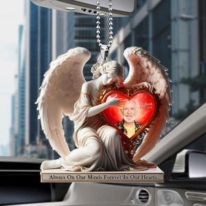 Custom Photo Gifts For Heaven Memorial Car Ornament, On Angels Wings 02tgti040225 - Ornament - GoDuckee