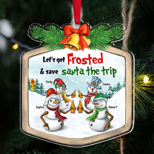 Best Friends, Let's Get Frosted & Save Santa The Trip, Personalized Ornament, Gifts For Friends, Unique Christmas Gifts, Christmas Tree Decorations - Ornament - GoDuckee
