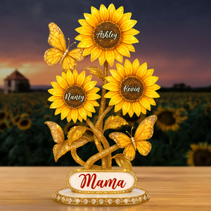 Personalized Gifts For Mom Plaque Sunflower Mama 02xqti140425 - Shaped Plaques - GoDuckee