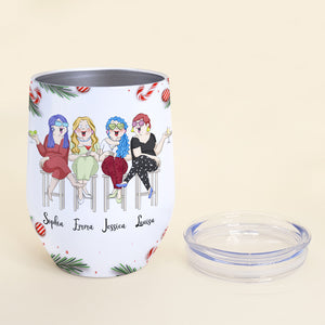 Besties Here's To Another Year Of Bonding Over Alcohol, Personalized Wine Tumbler, Gift For Besties - Wine Tumbler - GoDuckee