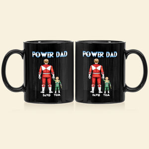 Power Dad Personalized Black Mug, Gift For Father's Day-5QHDT020523 - Coffee Mug - GoDuckee