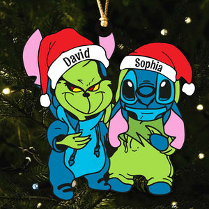 Gift For Friends, Couple, Personalized Acrylic Ornament, Besties Santa Hat Ornament, Christmas Gift 03ACDT290923-1 - Ornament - GoDuckee