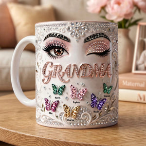 Grandma Butterfly Drinkware Coffee Mug - Personalized Gifts For Mom and Grandma 01nati090326 - Coffee Mug - GoDuckee