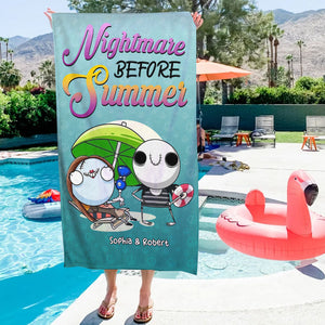 Gift For Couple, Personalized Beach Towel, Spooky Couple Beach Towel, Summer Gift 01QHTI070723 - Beach Towel - GoDuckee