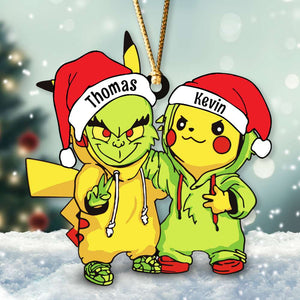 Gift For Friends, Couple, Personalized Acrylic Ornament, Besties Santa Hat Ornament, Christmas Gift 03ACDT290923-3 - Ornament - GoDuckee