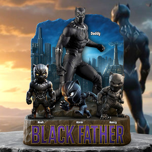 Black Father Plaque - Personalized Gifts For Dad 03huti080525 - Shaped Plaques - GoDuckee