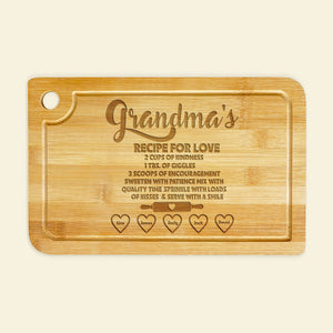 Recipe For Love, Gift For Grandma, Personalized Cutting Board, Love Ingredients Cutting Board - Home Decor - GoDuckee