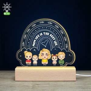 Mom Life Is The Best Life Personalized 3D Led Light - Led Night Light - GoDuckee