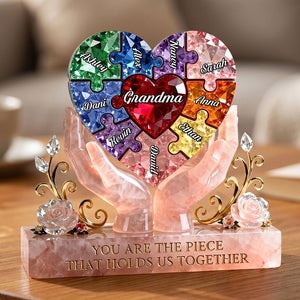 Precious Puzzle Heart Acrylic Plaque - Personalized Gift For Grandma/Mom 04KITI130226 - Shaped Plaques - GoDuckee