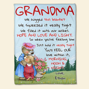 Hope And Love And Light, Personalized Blanket, Love Grandma, Gift For Grandma - Blanket - GoDuckee