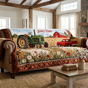 Peaceful Farm Quilted Sofa Cover, Personalized Gifts For Farmers 01QHTI280126 - Sofa Cover - GoDuckee