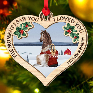 The Moment I Saw You, Personalized Wood Ornament, Gift For Horse Lover - Ornament - GoDuckee