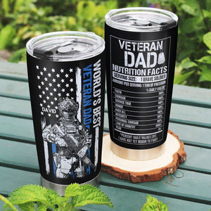 World's Best Veteran Dad, Personalized Tumbler, Father's Day Gift, Gift For Veteran Dad - Tumbler Cup - GoDuckee