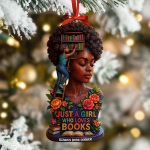 Book Girl Ornament - Personalized Gifts For Book Lovers 04huti190925 - Ornament - GoDuckee