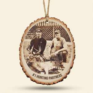 Custom Photo Engraved Effect Wood Ornament, Personalized Gifts For Hunting Lovers 02qhti071025 - Ornament - GoDuckee