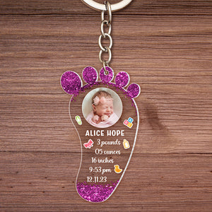 Baby Hope, Gift For Newborn, Personalized Keychain, Baby Foot Custom Image Keychain - Keychains - GoDuckee