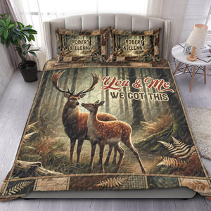 Personalized Gifts For Deer Couple Lover Quilt Bed Set 02xqti080125 - Blanket - GoDuckee