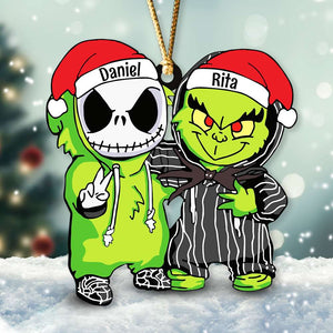 Gift For Friends, Couple, Personalized Acrylic Ornament, Besties Santa Hat Ornament, Christmas Gift 03ACDT290923-6 - Ornament - GoDuckee