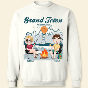 Couple Camping, Couple Drinking Personalized T-shirt Hoodie Sweatshirt 01HUDT160323HH - Shirts - GoDuckee