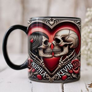 Personalized Gifts For Skull Couple Coffee Mug 03ohti041224 - Coffee Mug - GoDuckee