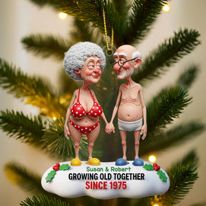 Funny Old Couple Ornament - Personalized Gifts For Couple 01nati290825 - Ornament - GoDuckee