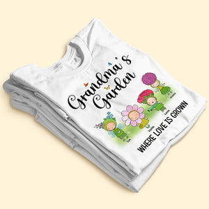 Grandma's Garden, Gift For Grandma, Personalized Shirt, Flower Grandkids Shirt, Grandma Gift - Shirts - GoDuckee