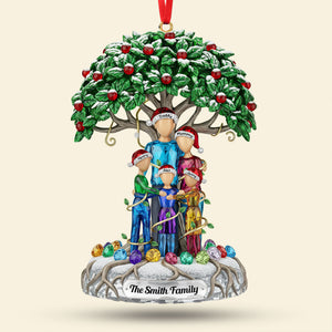 Family Tree Ornament - Personalized Gifts For Family 04huti240925 - Ornament - GoDuckee