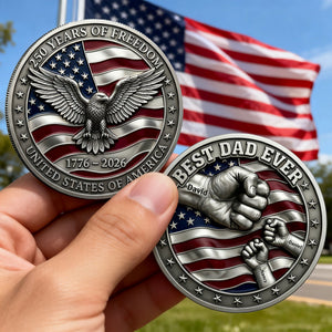 250th Anniversary USA Printed Metal Coin - Personalized Gifts For Dad 03nati270226 - Coin - GoDuckee