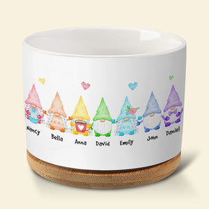 Nana's Lil' Gnomies - Personalized Grandma Gnomes Plant Pot - Gift For Grandma - Plant Pot - GoDuckee