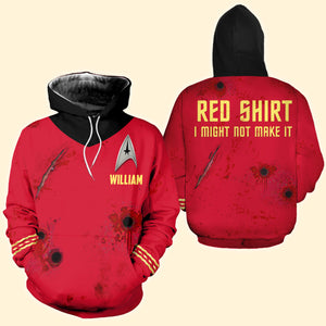 I Might Not Make It, Gift For TV Series Fan, Personalized Shirt, Custom Name Red AOP Shirt, Halloween Gift 05HTTI050723 - AOP Products - GoDuckee
