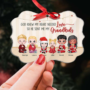 God Knew My Heart Needed Love, Gift For Family, Personalized Acrylic Ornament, Christmas Kids Ornament, Christmas Gift 01ACDT061123HH - Ornament - GoDuckee