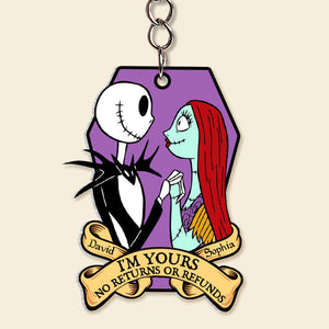 I'm Yours, No Returns Or Refunds, Gift For Couple, Personalized Keychain, Spooky Couple Keychain 03NATI070723 - Keychains - GoDuckee