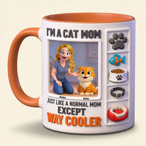 Cat Lover Coffee Accent Mug - Personalized Gifts For Cat Mom Coffee Mug 03KITI040226 - Coffee Mug - GoDuckee