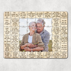 Couple Gift, Personalized Wood Puzzle, Couple Custom Image Wood Puzzle - Wood Sign - GoDuckee