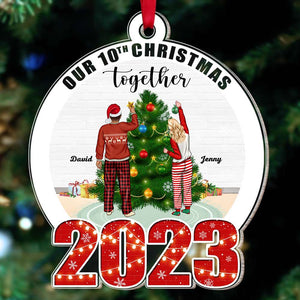 Our Christmas Together, Couple Gift, Personalized Acrylic Ornament, Couple Decorating Xmas Tree Ornament, Christmas Gift 04TOTI190823TM - Ornament - GoDuckee