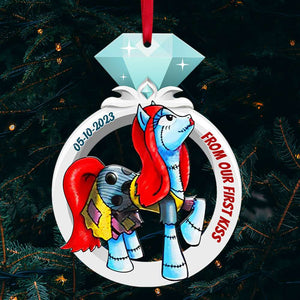 From Our First Kiss, Set Of 2 Personalized Ornaments For Couple, Christmas Gift, Anniversary Gift Ideas 01OHTI251023 - Ornament - GoDuckee