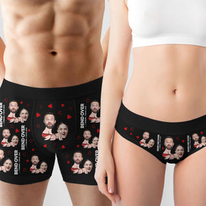 Bend Over... I Mean, I Love You, Couple Gift, Personalized Men & Women Boxer Briefs, Naughty Couple Boxer - Boxer Briefs - GoDuckee