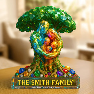 Tree Family Plaque - Personalized Gifts For Family 03huti070525 - Shaped Plaques - GoDuckee