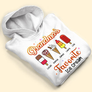 Grandma's Favorite Ice Cream, Gift For Grandma, Personalized Shirt, Ice Cream Grandkids Shirt 03NATI190723 - Shirts - GoDuckee