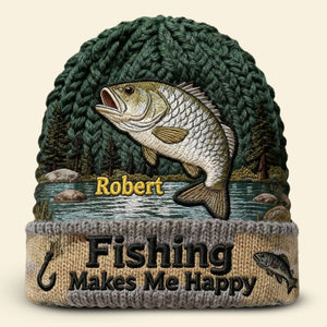 Fishing Bobble Beanie Hat - Personalized Gifts For Fishing Lovers 03pati090126 - Hat - GoDuckee