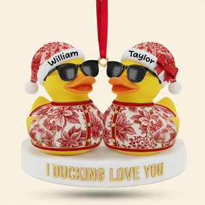 Couple Duck Christmas Ornament Personalized Gifts For Couple 01PGTI211025 - Ornament - GoDuckee