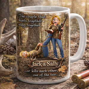 Hunting Couple Coffee Mug - Personalized Gifts For Couple 03huti270126 - Coffee Mug - GoDuckee
