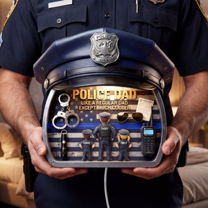Police Dad and Kids Acrylic Light Box - Personalized Gifts For Dad 05tyti050526 - Light Box - GoDuckee