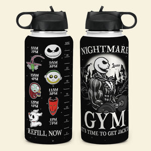 Nightmare Gym, Personalized Water Bottle, Spooky Gym Bottle 01QHTI140723 - Water Bottles - GoDuckee