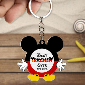 Best Teacher Ever, Gift For Teacher, Personalized Keychain, Custom Name Teacher Keychain, Back To School Gift 02QHTI040723 - Keychains - GoDuckee