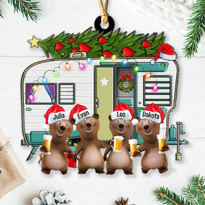 Camping Bear Drink, Personalized Ornament, Gifts For Camper 02ACDT270923 - Ornament - GoDuckee