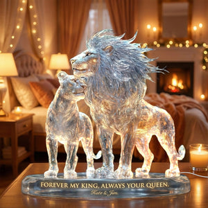 Majestic Lion Couple Light Box, Personalized Gifts For Couple 02QHTI281125 - Light Box - GoDuckee