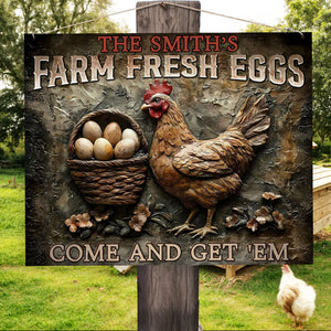 Personalized Gifts For Farmer Metal Sign Farm Fresh Eggs 03ohti240325 - Metal Signs - GoDuckee