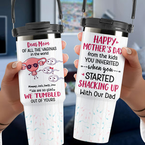 Personalized Gifts For Mom Tumbler Cup Mother's Day Vagina Mom And Kids 01NATI020425 - Tumbler Cup - GoDuckee
